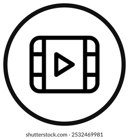 Editable vector video movie clip icon. Black, transparent white background. Part of a big icon set family. Perfect for web and app interfaces, presentations, infographics, etc