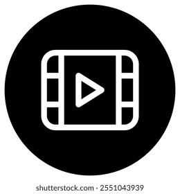 Editable vector video movie clip icon. Black, transparent white background. Part of a big icon set family. Perfect for web and app interfaces, presentations, infographics, etc