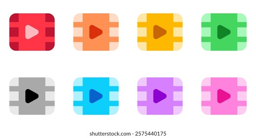 Editable vector video movie clip icon. Black, transparent white background. Part of a big icon set family. Perfect for web and app interfaces, presentations, infographics, etc
