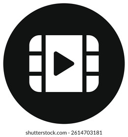 Editable vector video movie clip icon. Black, transparent white background. Part of a big icon set family. Perfect for web and app interfaces, presentations, infographics, etc
