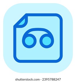 Editable vector voicemail recording file icon. Black, line style, transparent white background. Part of a big icon set family. Perfect for web and app interfaces, presentations, infographics, etc