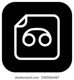 Editable vector voicemail recording file icon. Black, line style, transparent white background. Part of a big icon set family. Perfect for web and app interfaces, presentations, infographics, etc