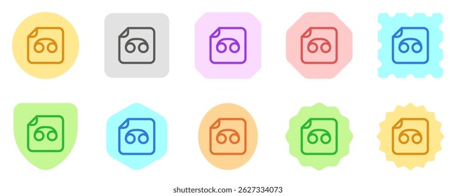 Editable vector voicemail recording file icon. Black, line style, transparent white background. Part of a big icon set family. Perfect for web and app interfaces, presentations, infographics, etc