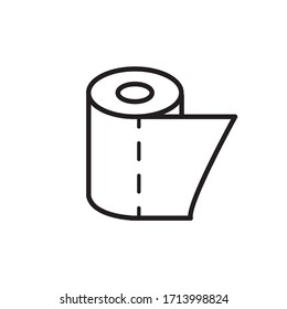 Editable vector. WC paper icon. Funny illustration.