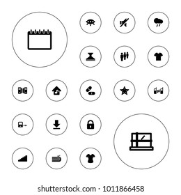 Editable vector web icons: laptop connection, lock, parcel, window squeegee, pill, ufo, group, connected phone, no sound, download, home lock on white background.