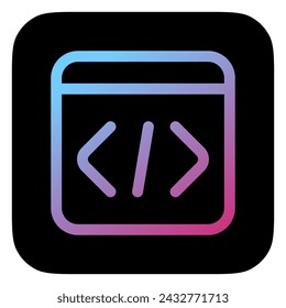 Editable vector web programming icon. Black, line style, transparent white background. Part of a big icon set family. Perfect for web and app interfaces, presentations, infographics, etc