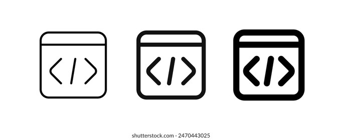 Editable vector web programming icon. Black, line style, transparent white background. Part of a big icon set family. Perfect for web and app interfaces, presentations, infographics, etc