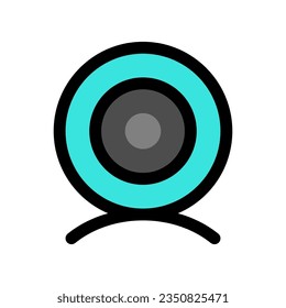 Editable vector webcam desktop camera icon. Black, line style, transparent white background. Part of a big icon set family. Perfect for web and app interfaces, presentations, infographics, etc