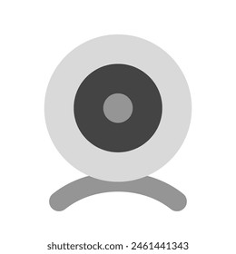 Icono de cámara de escritorio de Vector editable. Negro, estilo de línea, fondo blanco transparente. Parte de una gran familia de iconos. Perfecto para interfaces de Web y App, presentaciones, infografías, etc