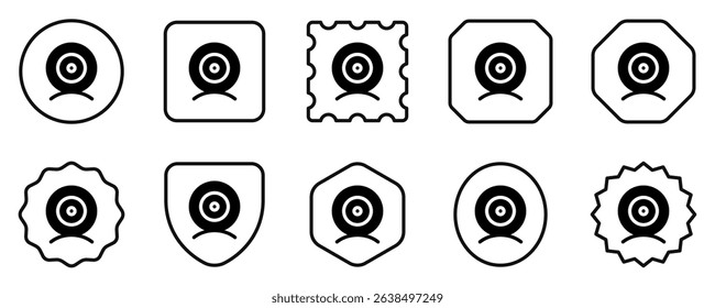 Editable vector webcam desktop camera icon. Black, line style, transparent white background. Part of a big icon set family. Perfect for web and app interfaces, presentations, infographics, etc