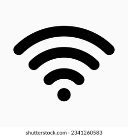 Icono de señal de acceso wifi de vector modificable. Negro, estilo de línea, fondo blanco transparente. Parte de una familia de iconos grandes. Perfecto para interfaces web y de aplicaciones, presentaciones, infografías, etc