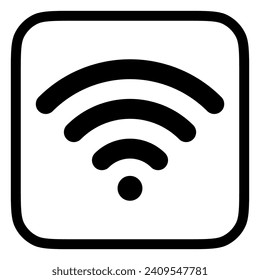 Editable vector wifi access signal icon. Black, line style, transparent white background. Part of a big icon set family. Perfect for web and app interfaces, presentations, infographics, etc