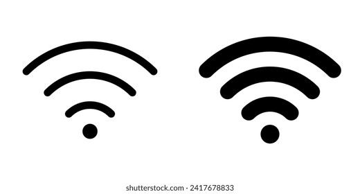 Editable vector wifi access signal icon. Black, line style, transparent white background. Part of a big icon set family. Perfect for web and app interfaces, presentations, infographics, etc
