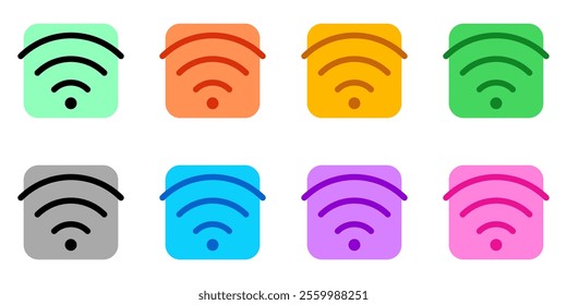 Editable vector wifi access signal icon. Black, line style, transparent white background. Part of a big icon set family. Perfect for web and app interfaces, presentations, infographics, etc