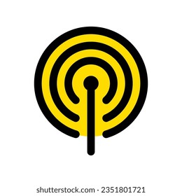 Icono de antena WiFi de zona Wi-Fi de vector modificable. Negro, estilo de línea, fondo blanco transparente. Parte de una familia de iconos grandes. Perfecto para interfaces web y de aplicaciones, presentaciones, infografías, etc