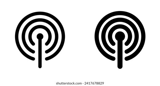 Editable vector wifi hotspot antenna icon. Black, line style, transparent white background. Part of a big icon set family. Perfect for web and app interfaces, presentations, infographics, etc