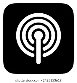 Editierbares Vektor-WiFi-Hotspot-Antennensymbol. Schwarz, Linienstil, transparenter weißer Hintergrund. Teil einer großen Icon-Set-Familie. Perfekt für Web- und App-Schnittstellen, Präsentationen, Infografiken usw