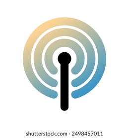 Editable vector wifi hotspot antenna icon. Black, line style, transparent white background. Part of a big icon set family. Perfect for web and app interfaces, presentations, infographics, etc