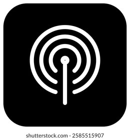 Editable vector wifi hotspot antenna icon. Black, line style, transparent white background. Part of a big icon set family. Perfect for web and app interfaces, presentations, infographics, etc