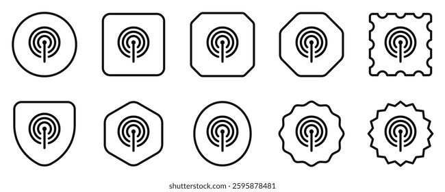 Editable vector wifi hotspot antenna icon. Black, line style, transparent white background. Part of a big icon set family. Perfect for web and app interfaces, presentations, infographics, etc