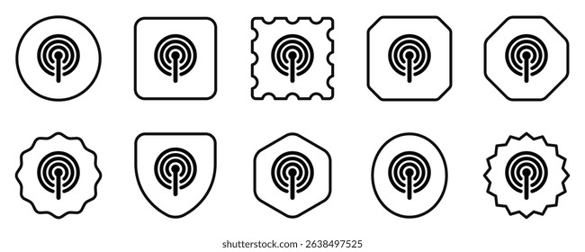Editable vector wifi hotspot antenna icon. Black, line style, transparent white background. Part of a big icon set family. Perfect for web and app interfaces, presentations, infographics, etc