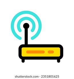 Editable vector wifi router icon. Black, line style, transparent white background. Part of a big icon set family. Perfect for web and app interfaces, presentations, infographics, etc
