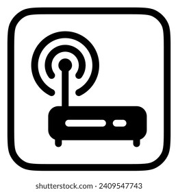 Editable vector wifi router icon. Black, line style, transparent white background. Part of a big icon set family. Perfect for web and app interfaces, presentations, infographics, etc
