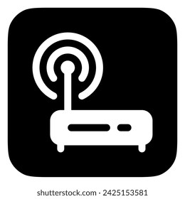 Editable vector wifi router icon. Black, line style, transparent white background. Part of a big icon set family. Perfect for web and app interfaces, presentations, infographics, etc