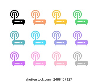 Editierbares Vektorgrafik-WiFi-Router-Symbol. Schwarz, Linienstil, transparenter weißer Hintergrund. Teil einer großen Icon-Set-Familie. Ideal für Web- und App-Interfaces, Präsentationen, Infografiken usw