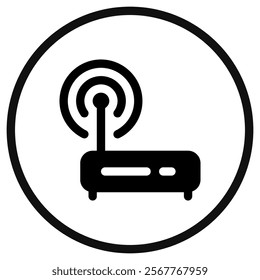 Editable vector wifi router icon. Black, line style, transparent white background. Part of a big icon set family. Perfect for web and app interfaces, presentations, infographics, etc