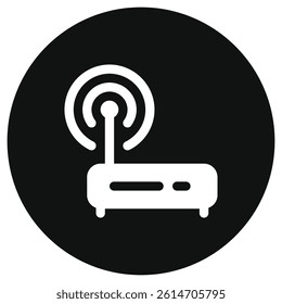 Editable vector wifi router icon. Black, line style, transparent white background. Part of a big icon set family. Perfect for web and app interfaces, presentations, infographics, etc
