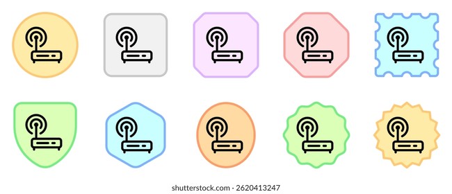 Icono de enrutador wifi de Vector editable. Negro, estilo de línea, fondo blanco transparente. Parte de una gran familia de iconos. Perfecto para interfaces de Web y App, presentaciones, infografías, etc