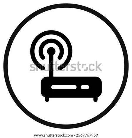 Editable vector wifi router icon. Black, line style, transparent white background. Part of a big icon set family. Perfect for web and app interfaces, presentations, infographics, etc