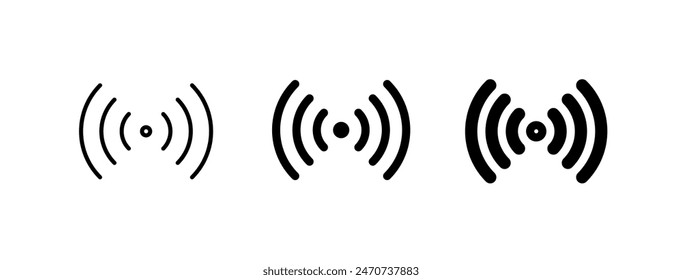 Editable vector wifi search icon. Black, line style, transparent white background. Part of a big icon set family. Perfect for web and app interfaces, presentations, infographics, etc