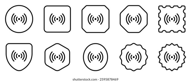 Editable vector wifi search icon. Black, line style, transparent white background. Part of a big icon set family. Perfect for web and app interfaces, presentations, infographics, etc