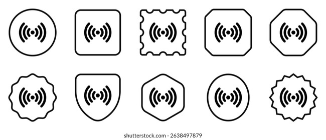 Editable vector wifi search icon. Black, line style, transparent white background. Part of a big icon set family. Perfect for web and app interfaces, presentations, infographics, etc