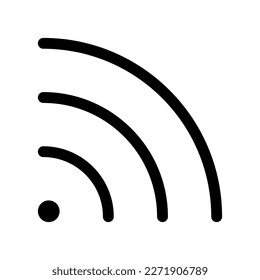 Editable vector wifi signal icon. Black, line style, transparent white background. Part of a big icon set family. Perfect for web and app interfaces, presentations, infographics, etc