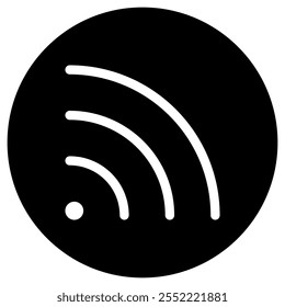 Icono de señal wifi de Vector editable. Negro, estilo de línea, fondo blanco transparente. Parte de una gran familia de iconos. Perfecto para interfaces de Web y App, presentaciones, infografías, etc