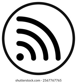 Editable vector wifi signal icon. Black, line style, transparent white background. Part of a big icon set family. Perfect for web and app interfaces, presentations, infographics, etc