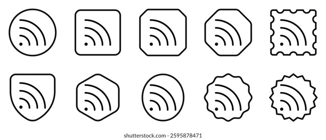 Editable vector wifi signal icon. Black, line style, transparent white background. Part of a big icon set family. Perfect for web and app interfaces, presentations, infographics, etc