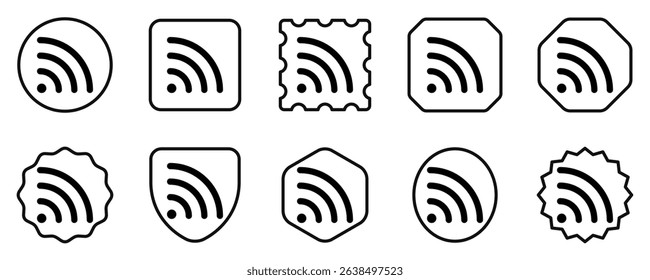 Editable vector wifi signal icon. Black, line style, transparent white background. Part of a big icon set family. Perfect for web and app interfaces, presentations, infographics, etc