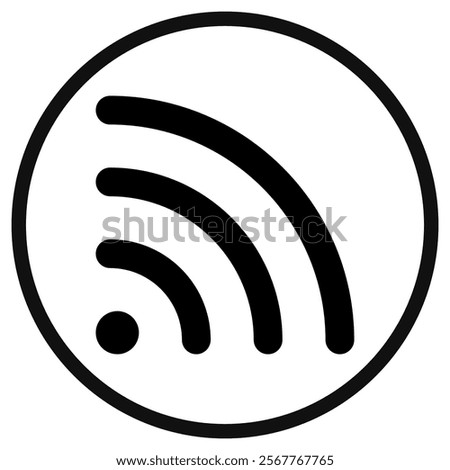 Editable vector wifi signal icon. Black, line style, transparent white background. Part of a big icon set family. Perfect for web and app interfaces, presentations, infographics, etc