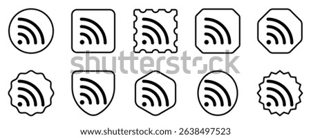 Editable vector wifi signal icon. Black, line style, transparent white background. Part of a big icon set family. Perfect for web and app interfaces, presentations, infographics, etc