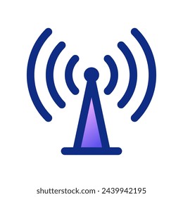 Editierbares Vektor-WiFi-Turmsignal-Symbol. Schwarz, Linienstil, transparenter weißer Hintergrund. Teil einer großen Icon-Set-Familie. Perfekt für Web- und App-Schnittstellen, Präsentationen, Infografiken usw