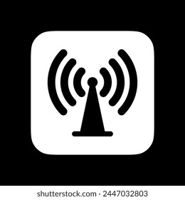 Editable vector wifi tower signal icon. Black, line style, transparent white background. Part of a big icon set family. Perfect for web and app interfaces, presentations, infographics, etc