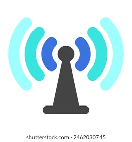 Icono de señal de torre wifi de Vector editable. Negro, estilo de línea, fondo blanco transparente. Parte de una gran familia de iconos. Perfecto para interfaces de Web y App, presentaciones, infografías, etc