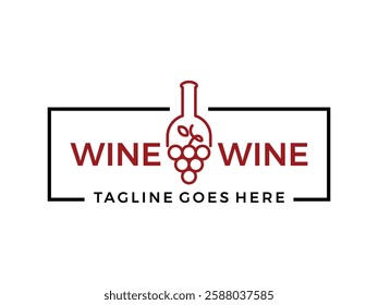 editable vector wine and beer store symbol design illustration isolated on transparent background