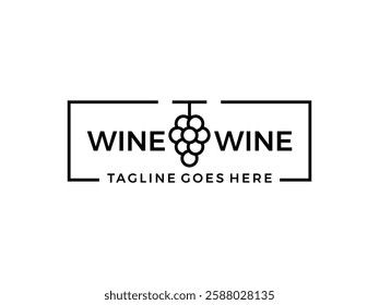 editable vector wine grape symbol design illustration isolated on transparent background