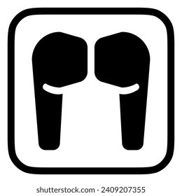 Editable vector wireless earphones icon. Black, line style, transparent white background. Part of a big icon set family. Perfect for web and app interfaces, presentations, infographics, etc