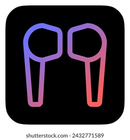 Icône d'écouteurs sans fil vectoriels modifiables. Noir, style de ligne, arrière-plan blanc transparent. Fait partie d'une grande famille d'icônes. Parfait pour les interfaces web et les applications, les présentations, les infographies, etc.